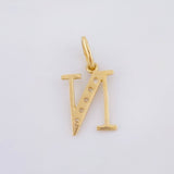 Letter N Pendant 0.8gr / 3/4 in / Yellow Gold 18K *