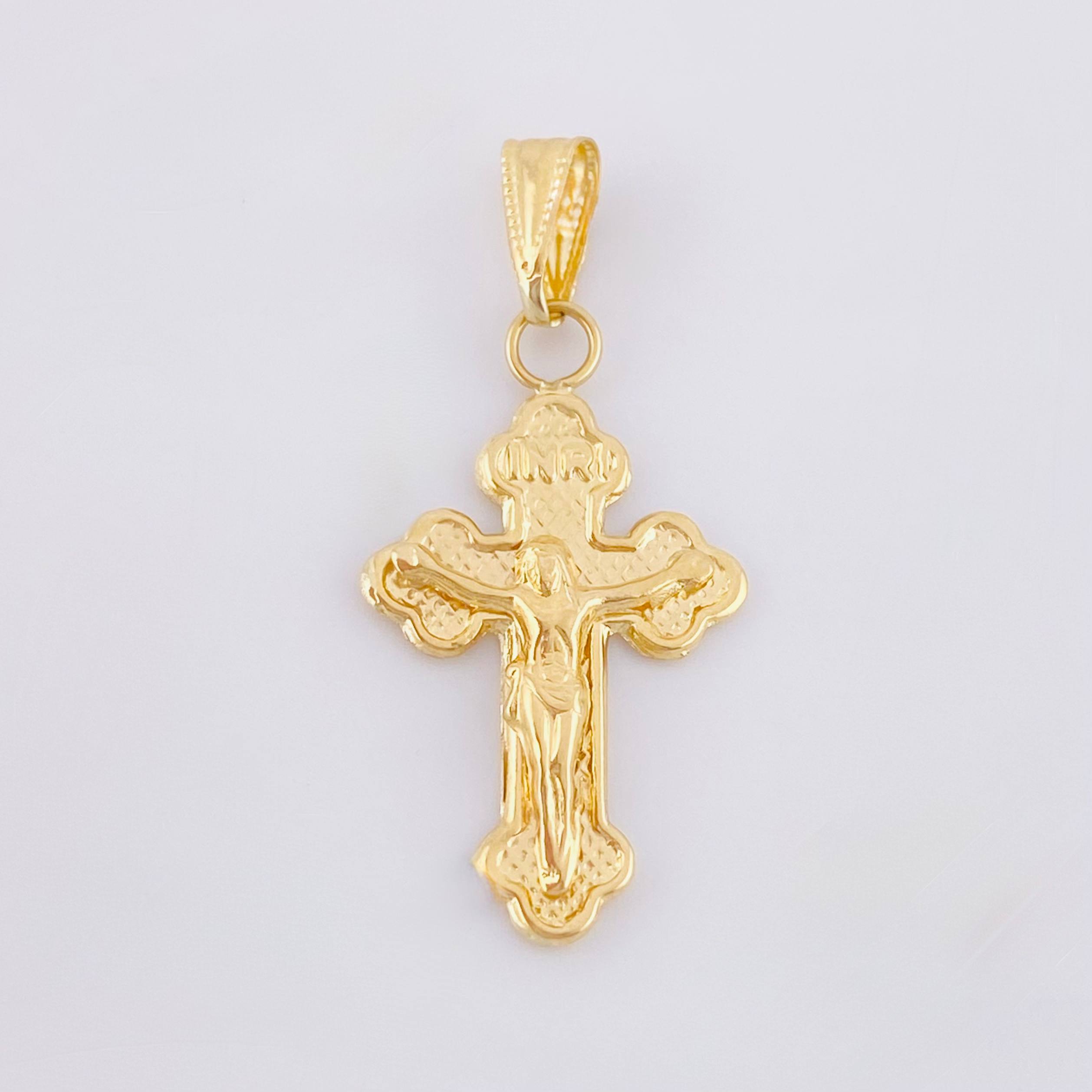 Dije Cruz Cristo 1.05gr / 1 1/4 in / Oro Amarillo 18K *