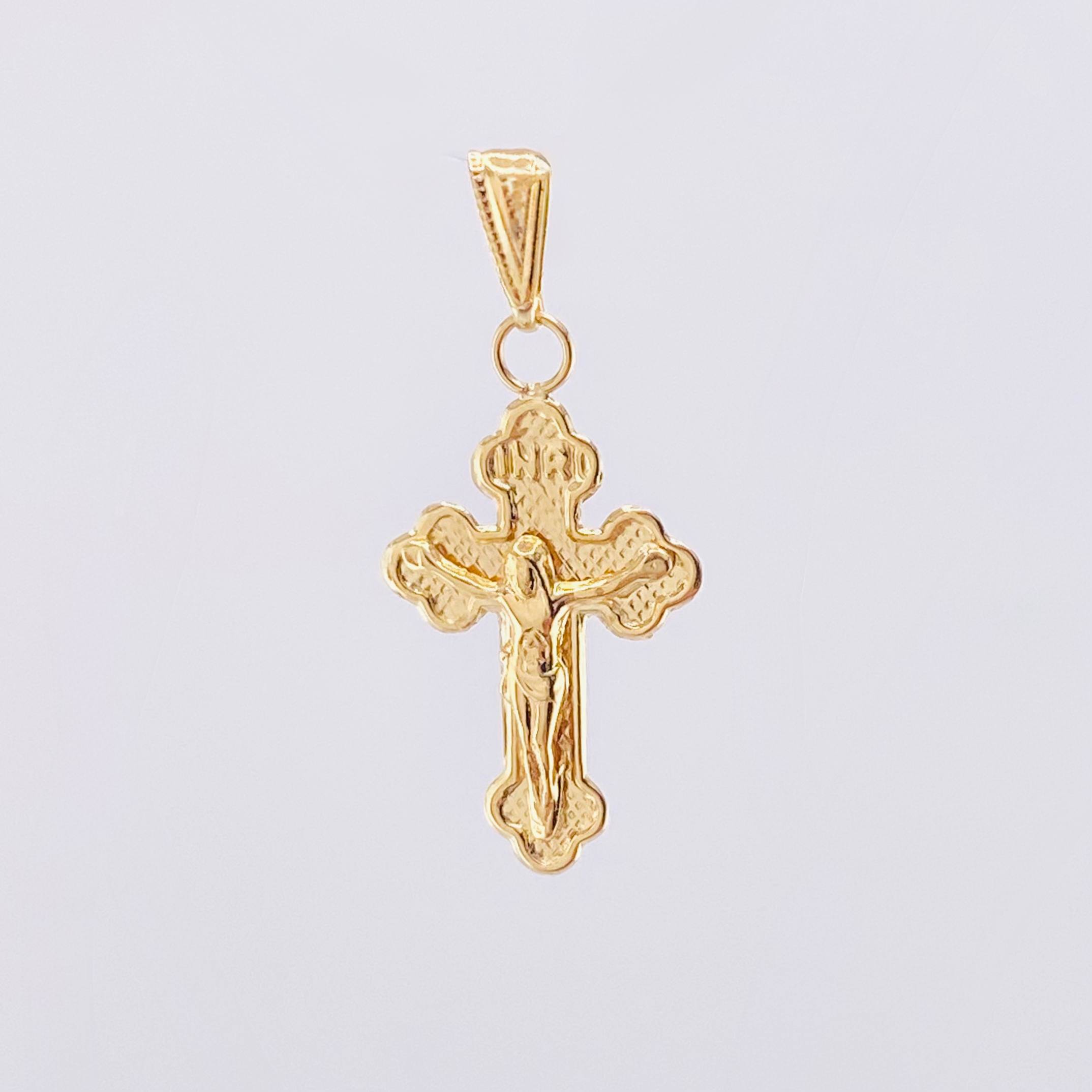 Dije Cruz Cristo 1.05gr / 1 1/4 in / Oro Amarillo 18K *