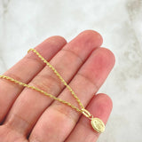 Chain Set and Pendant Bow + Miraculous Virgin 1.35gr / 18K Gold -