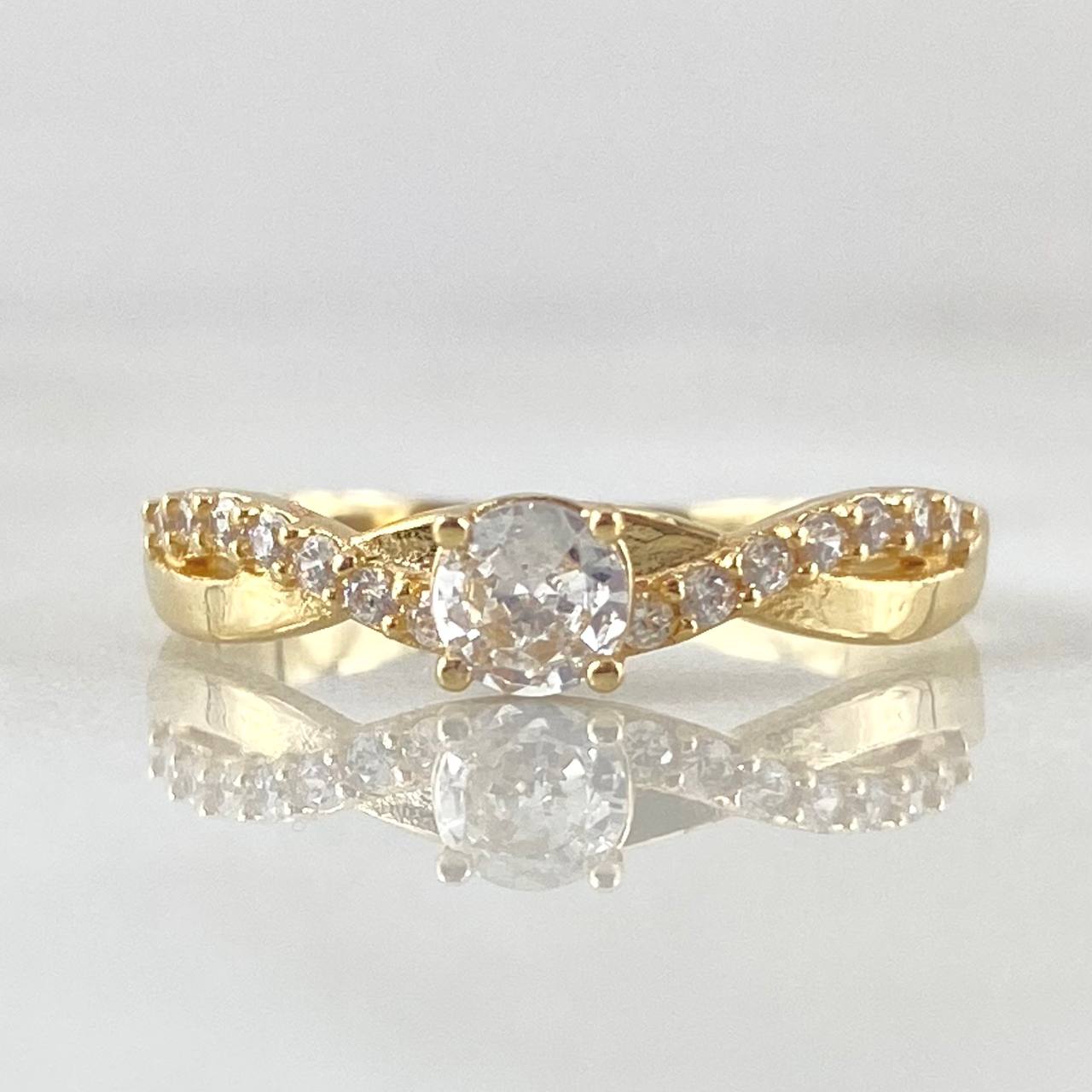 Infinity Unilateral Solitaire Ring 2.1gr / Size 6 3/4 / 18K Gold -