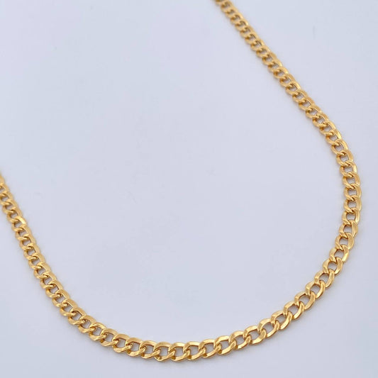 Cadena Cubana 5.05gr / 23 3/4 in / 3.22mm Oro Amarillo +1 18K $