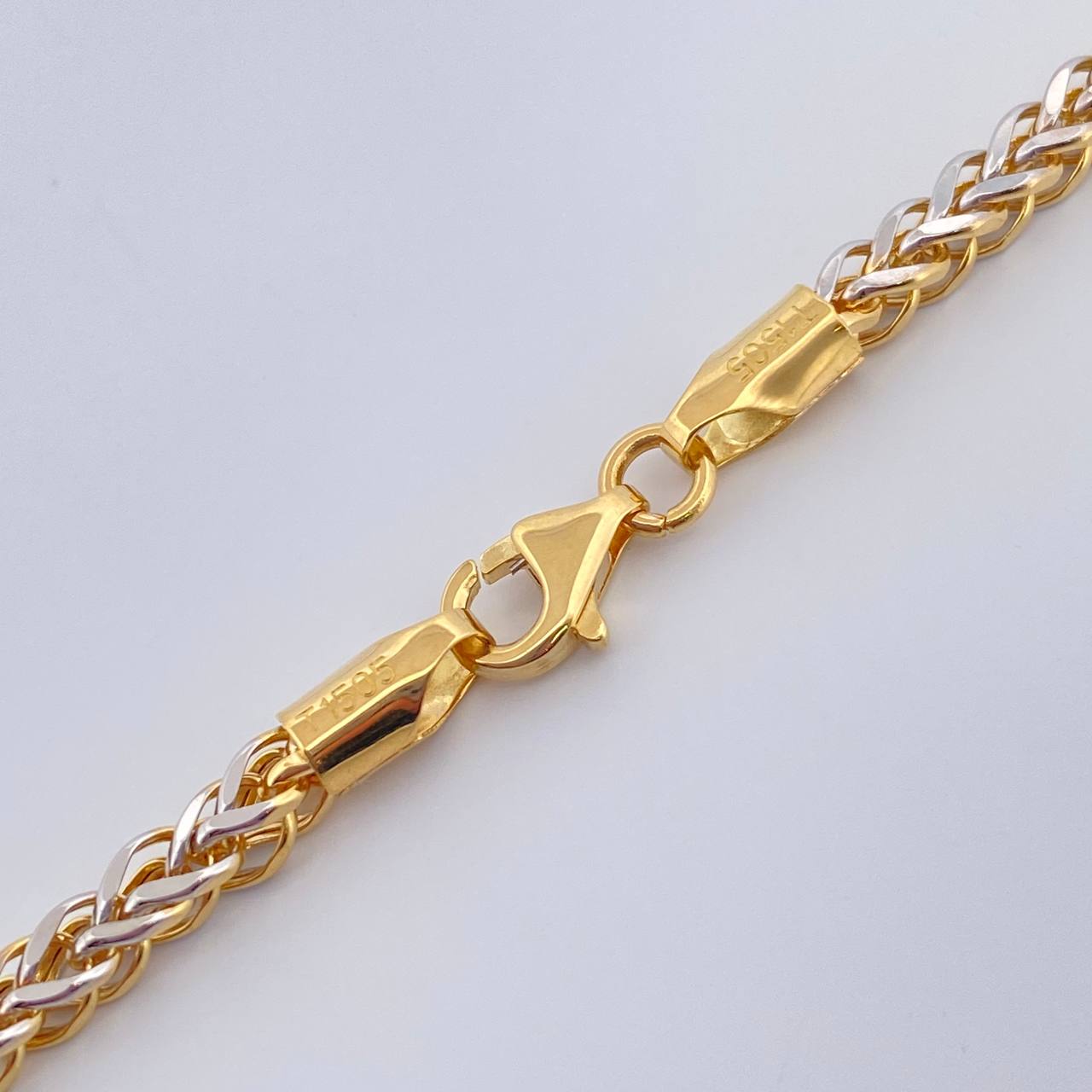 Cadena Franco 12.6gr / 25 1/2 in / 2.76mm Dos Oros Amarillo Blanco +3 18K $