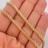Cadena Franco 12.6gr / 25 1/2 in / 2.76mm Dos Oros Amarillo Blanco +3 18K $