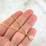 Set Cadena y Dije Lazo + Virgen Guadalupe 1.4gr / Oro 18K -