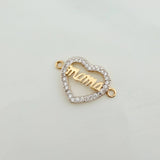 Herraje Corazon Mama 1.2gr / 3/4 in / Dos Oros Amarillo Blanco 18K %