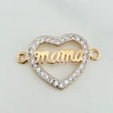 Herraje Corazon Mama 1.2gr / 3/4 in / Dos Oros Amarillo Blanco 18K %