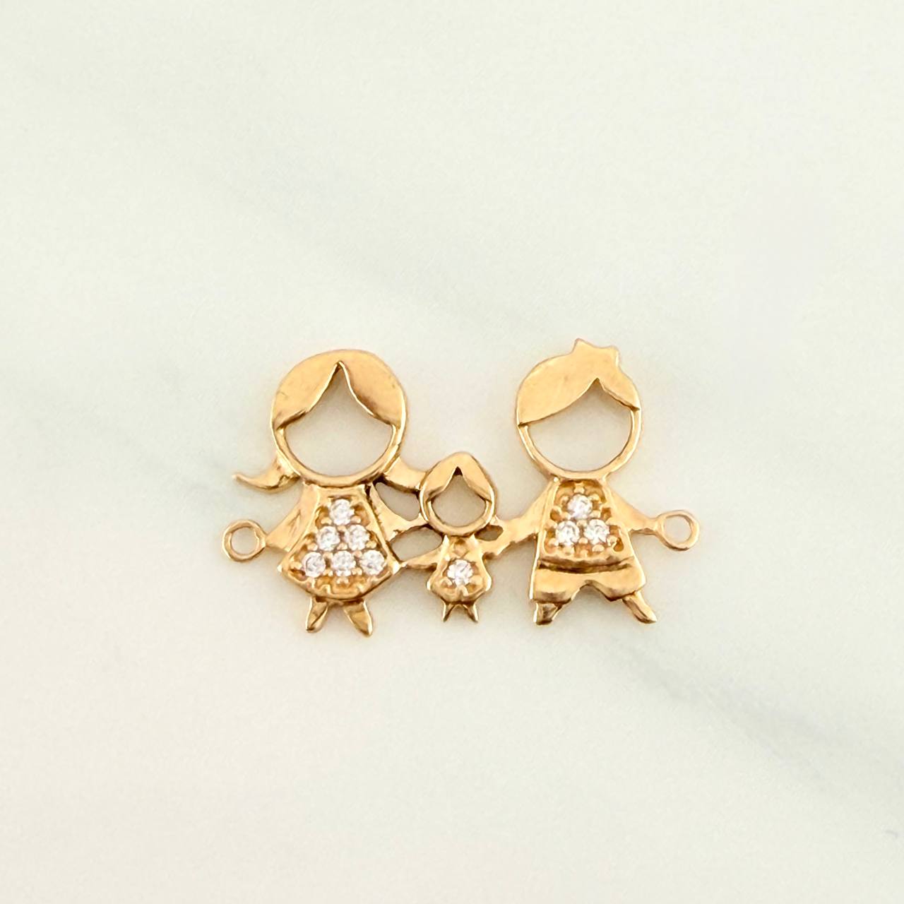 Family Silhouette Charm 1.05gr / 1/2 in / 18K Yellow Gold %