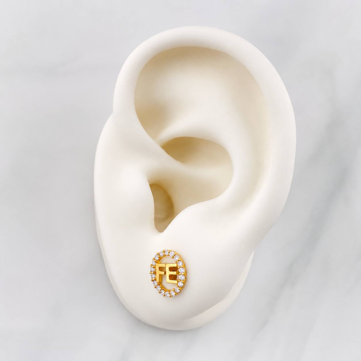 Faith Stud Earrings 1.2g / in / 8.36mm Yellow Gold 18K