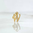 Pendant Letter W Italic 0.4gr / 1.2cm / White Zircons Yellow Gold