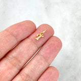 Pendant Letter T Italic 0.25gr / 1.1cm / White Zircons Yellow Gold