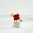 Charm Clover VCyA 1.35gr / 1.5cm / Red Amber Spotted Yellow Gold ©