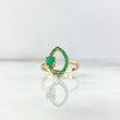 Oval Lip Ring 3.15gr / Size 7 1/2 / Emeralds 70pts Yellow Gold (Jewel) ©