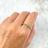 Tiara Ring in Hidden V 2.05gr T6 3/4 Emeralds 25pts Yellow Gold (Jewel)*