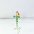 Dije Cruz Mini Aros 1.25gr / 2cm / Esmeraldas 40pts Oro Amarillo (Joya) ©