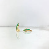 Stud Earrings Curva Mesetal 2.1gr / Esmeraldas 24pts Lobster Claw Yellow Gold Butterfly (Jewel) ©