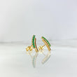 Stud Earrings Curva Mesetal 2.1gr / Esmeraldas 24pts Lobster Claw Yellow Gold Butterfly (Jewel) ©