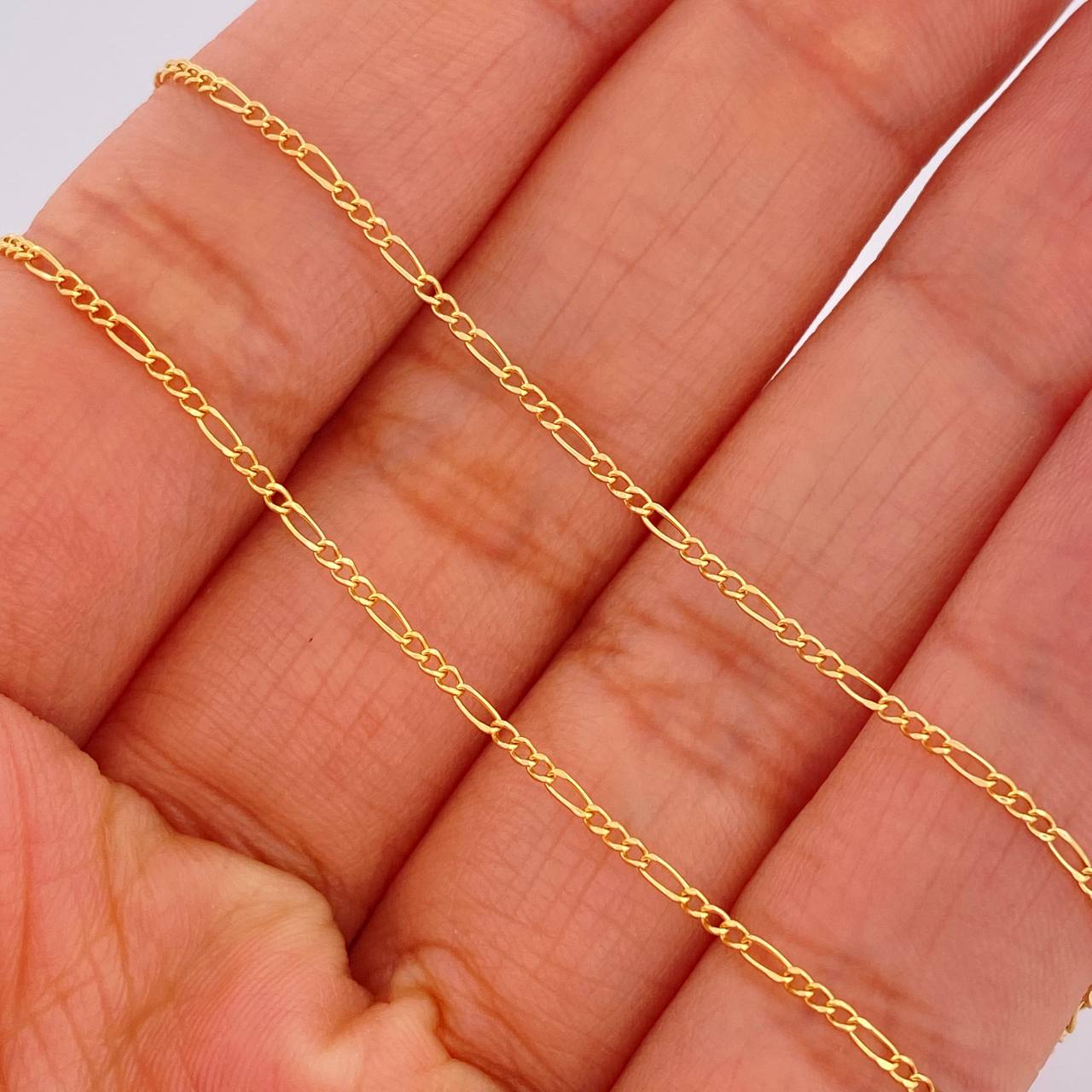 Cadena Figaro 1.1gr / 19 1/2 in / 1.3mm Oro Amarillo +1 18K $