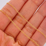 Cadena Figaro 1.1gr / 19 1/2 in / 1.3mm Oro Amarillo +1 18K $