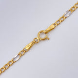 Figaro Chain 2.35gr / 17 3/4 in / 2.7mm Two Yellow White Gold +1 18K $