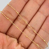 Cadena Morse Esferas 1.9gr / 17 3/4 in / 2mm Oro Amarillo +3 18K $