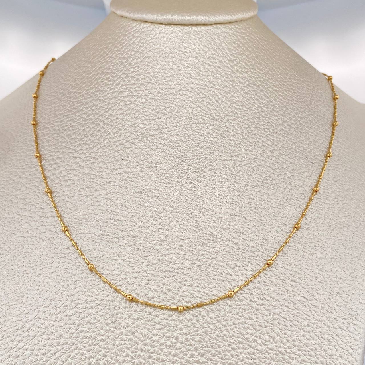 Cadena Morse Esferas 1.95gr / 17 3/4 in / 2mm Oro Amarillo +3 18K $