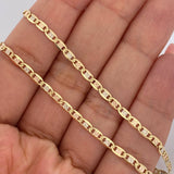 Flat Mariner Chain 6.05gr / 20 in / 2.5mm Three Golds +3 18K $
