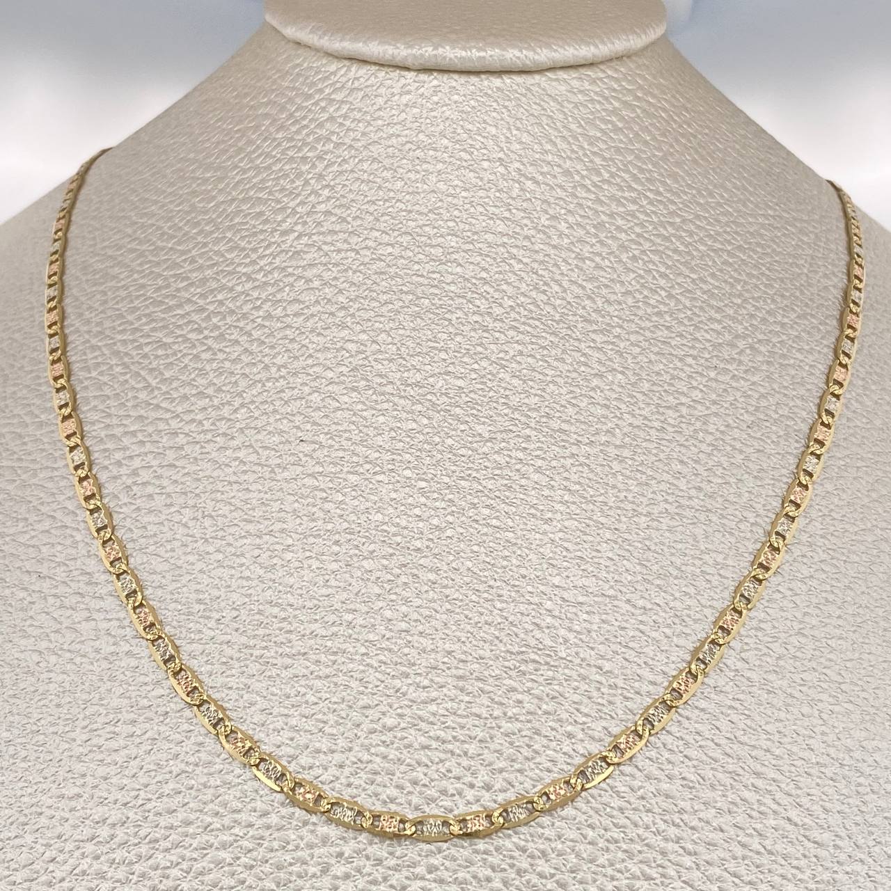 Flat Mariner Chain 6.05gr / 20 in / 2.5mm Three Golds +3 18K $

