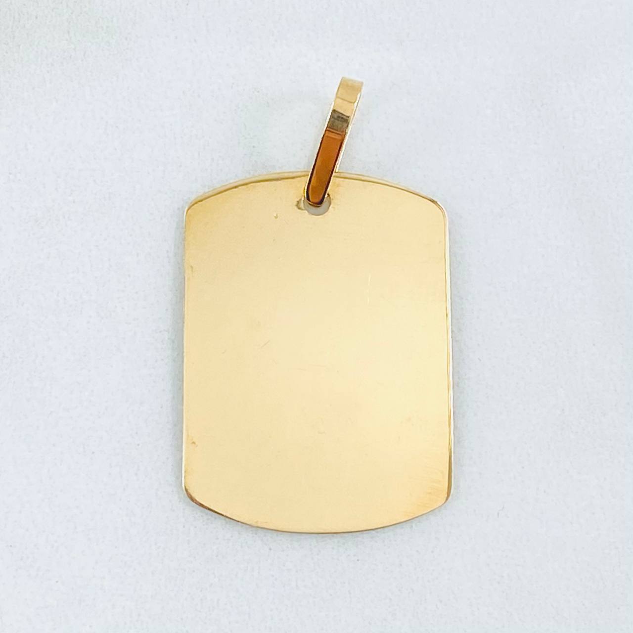 Dije Placa Rectangular Ovalada 1.75gr / 1 1/4 in / Oro Amarillo 18K