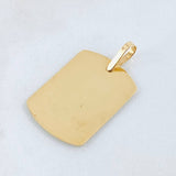 Dije Placa Rectangular Ovalada 1.75gr / 1 1/4 in / Oro Amarillo 18K
