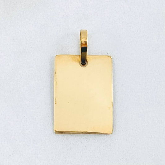 Dije Placa Rectangular 1.1gr / 1 in / Oro Amarillo 18K *