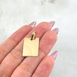 Dije Placa Rectangular 1.1gr / 1 in / Oro Amarillo 18K *
