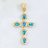 Dije Crúz Ovalo Tupido 3.7gr / 1 3/4 in / Oro Amarillo 18K