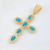 Dije Crúz Ovalo Tupido 3.7gr / 1 3/4 in / Oro Amarillo 18K
