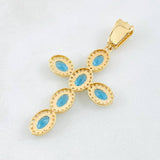 Dije Crúz Ovalo Tupido 3.7gr / 1 3/4 in / Oro Amarillo 18K