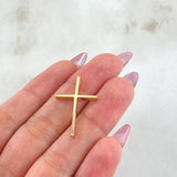 Dije Crúz Cubica 2.1gr / 1 in / Oro Amarillo 18K