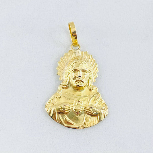 Dije Relieve Corazón de Jesús 0.9gr / 1 in / Oro Amarillo 18K