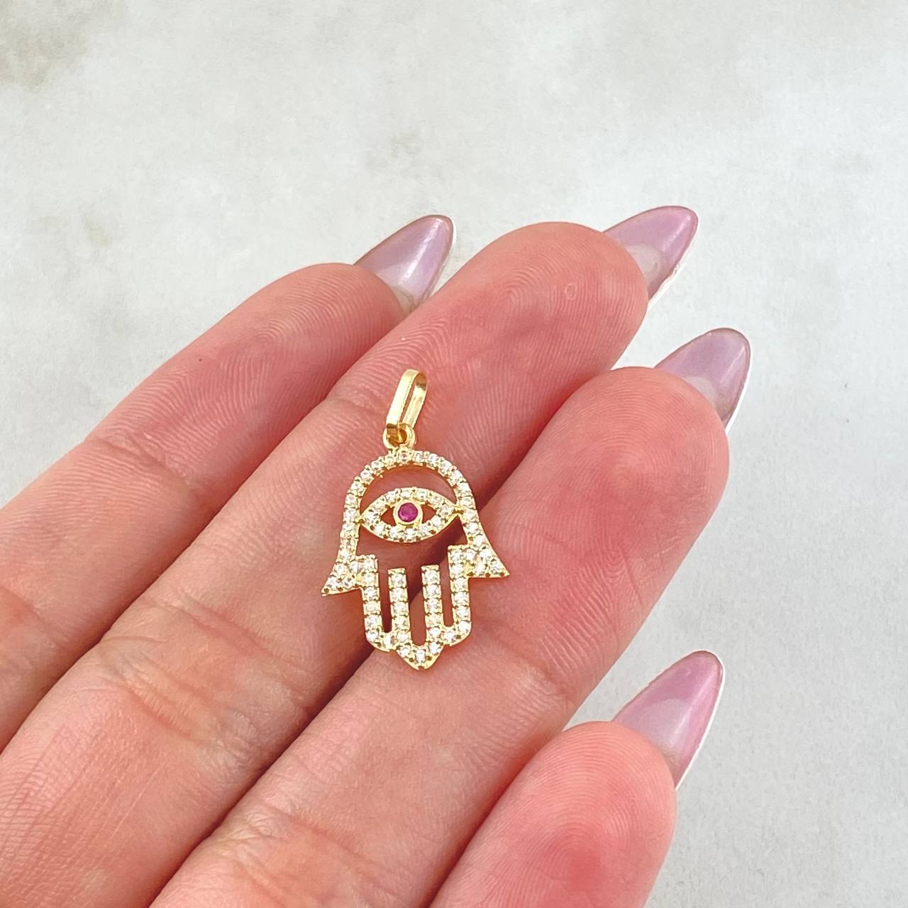 Pendant Hand Hamsa 1.15gr / 1 in / 18K Yellow Gold