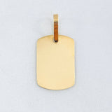 Dije Placa Rectangular Ovalada 0.8gr / 1 in / Oro Amarillo 18K *