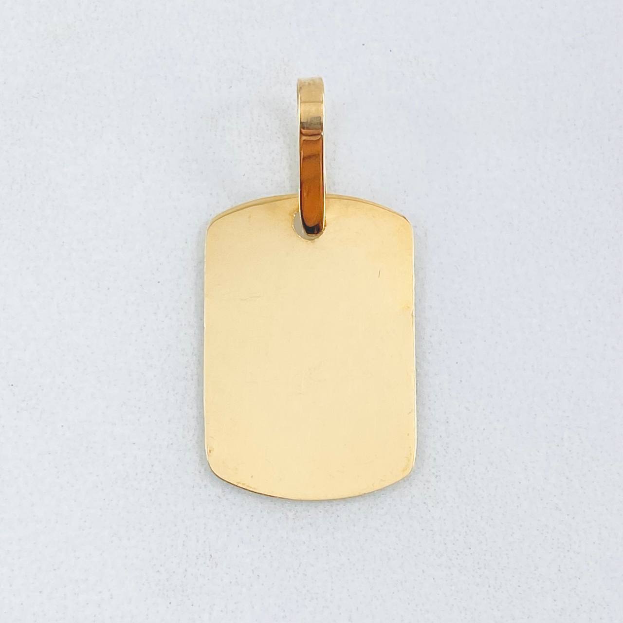Dije Placa Rectangular Ovalada 1gr / 1 in / Oro Amarillo 18K