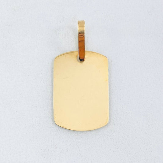 Dije Placa Rectangular Ovalada 1gr / 1 in / Oro Amarillo 18K