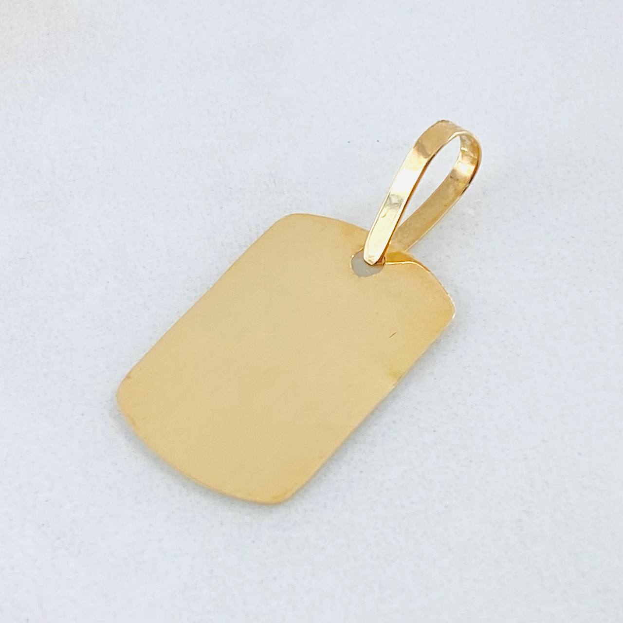 Dije Placa Rectangular Ovalada 0.75gr / 1 in / Oro Amarillo 18K ©