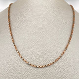 Cadena Rustica Espiga 9.9gr / 19 in / 4.8mm Dos Oros Blanco Rosa 18K %