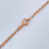 Cadena Rustica Espiga 10.65gr / 17 1/4 in / 1.65mm Dos Oros Blanco Rosa 18K %