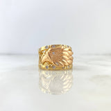 Eagle Ring 10.85gr-T10 White Zircons Two-tone Rose and Yellow Gold