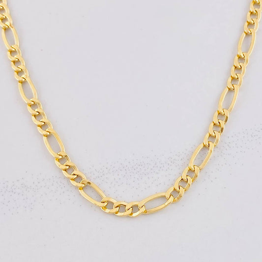 Cadena Figaro 4.2g / 24 in / 3.4mm Oro Amarillo 18K