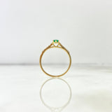 Solitaire Ring Solitaire Filigree 1.3gr / Size 7 / Emerald 21pts - White Diamonds 8pts Yellow Gold (Jewel)