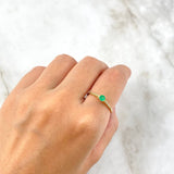 Solitaire Ring Solitaire Filigree 1.3gr / Size 7 / Emerald 21pts - White Diamonds 8pts Yellow Gold (Jewel)