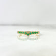 Tiara Ring in Hidden V 2.05gr T6 3/4 Emeralds 25pts Yellow Gold (Jewel)*