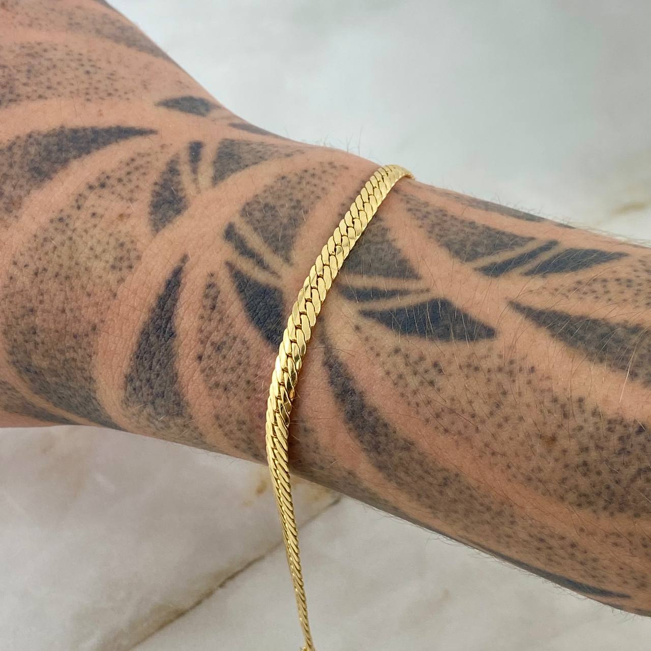 Pulso Serpiente 4.5gr / 19.5cm / 4mm Oro Amarillo +3 18K ©